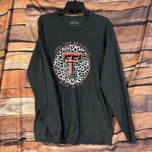 Gameday Social Texas Tech T-Shirt Large Gray Long Sleeve Cotton Blend